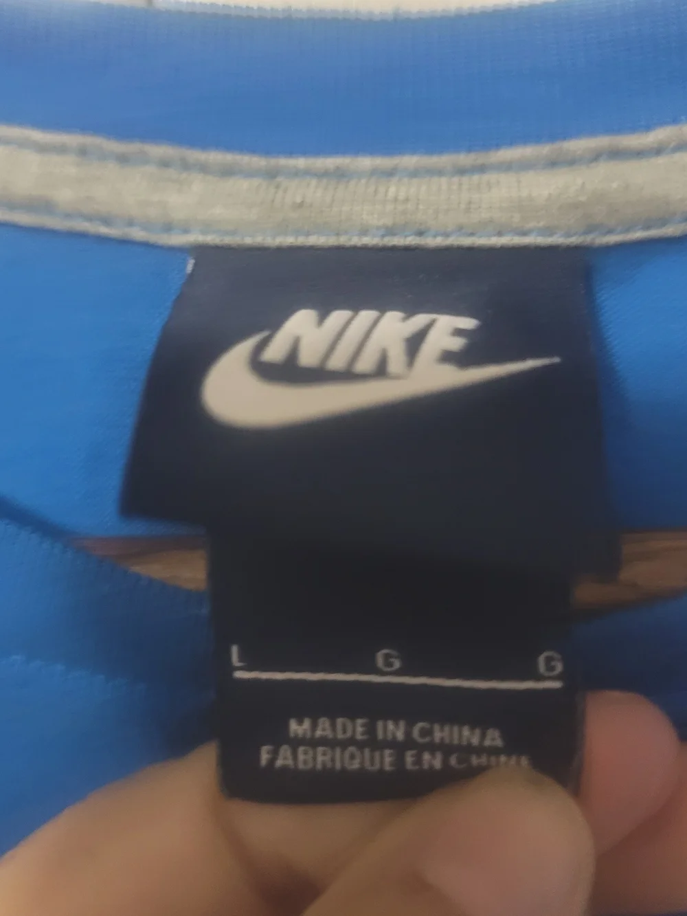 Nike Blue Cropped Logo Tee